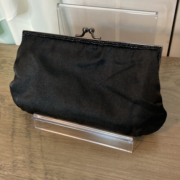 Vintage Black Beaded Clutch - East West - Crossbody strap - Picture 2 of 4